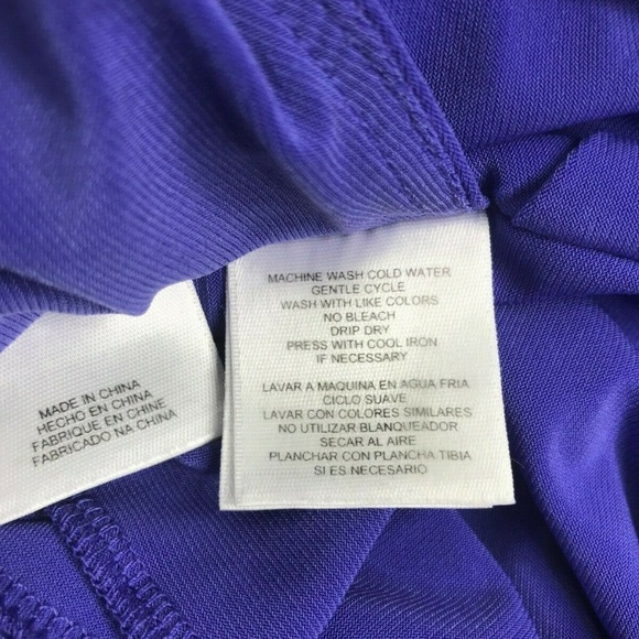 Evan Picone Black Label Purple Faux Wrap Ruffle V - Picture 6 of 7